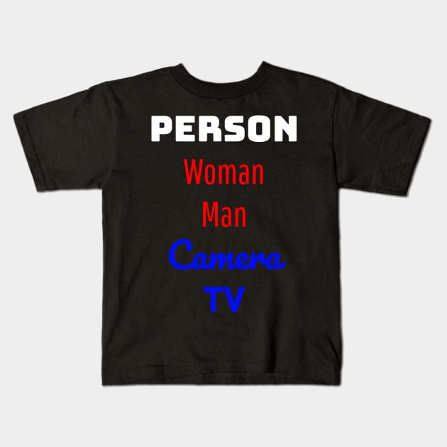 Person woman man camera tv Kids T-Shirt by Excela Studio